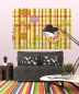 Preview: Fototapete MIX & MATCH 1, 184x127 cm Grafiktapete mit Streifen und Blumen, bunt.