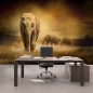 Preview: Vlies Fototapete 11 - African Savanna Afrika Tapete Afrika Savanne Elefant Elefanten Gras Landschaft braun