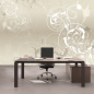 Preview: Vlies Fototapete 17 - Mother of Pearl Ornamente Tapete Schlafzimmer Beige Ornament Tribal beige