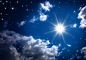 Preview: Vlies Fototapete 23 - Romantic Stars Sternenhimmel Tapete Sternenhimmel Stars Sterne Leuchtsterne Nachthimmel blau
