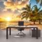 Preview: Vlies Fototapete 42 - Dream Beach Strand Tapete Strand Meer Sonnenaufgang Beach Wasser Blau Himmel Sonne Sommer orange