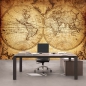 Preview: Vlies Fototapete 76 - Vintage World Map Geographie Tapete Weltkarte Atlas Vintage Atlas alte Karte alter Atlas braun
