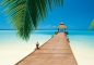 Preview: Fototapete PARADISE BEACH 366x254 cm Palme Steg Karibik Paradiso Seychellen Bay
