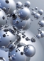 Preview: Fototapete SILVER ORBS 183x254 Digital Art Kunstfoto Satellites silberne Kugeln