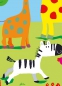 Preview: Fototapete ANIMAL SAFARI 183x254 lustige Kindertapete Tiere bunter Cartoon Kind