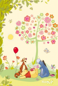 Fototapete Kindertapete WINNIE CHEERFUL 127x184 Disney Cartoon Kinderzimmer Pooh