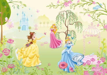 Fototapete Kindertapete PRINCESS GARDEN 184x127 Disney Mädchentapete Prinzessin