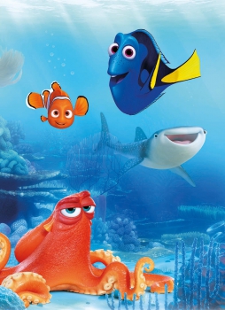 Fototapete Kindertapete DORY + FRIENDS 184x254 Disney Doktorfisch finding Nemo, findet Dorie