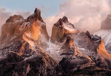 Fototapete TORRES DEL PAINE 254x184 Abendrot Gebirge Chile, National Geographics