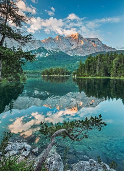 Fototapete MIRROR LAKE, 184x254cm, spiegelglatter kanadischer Bergsee bei Windstille