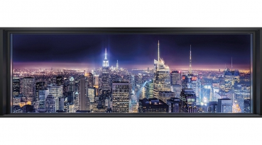 Fototapete SPARKLING NEW YORK, 368x127cm, Panorama der Megacity bei Nacht