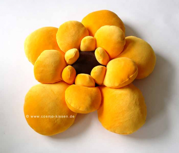 Cosmo Blumenkissen orange-braun, ca 70cm