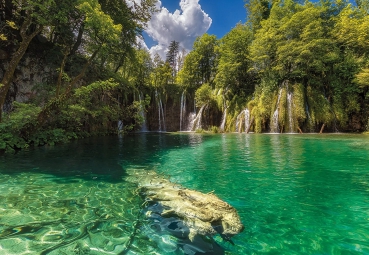 Fototapete EDEN FALLS, 368x254cm, Wasserfälle im Nationalpark Plitvicer Seen, Kroatien