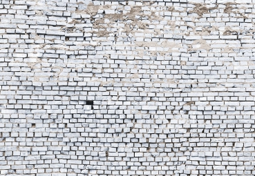 Fototapete WHITE BRICK, 368x254cm, weiss gekalkte Backsteinmauer, Stone-Wall, Vintage Optik