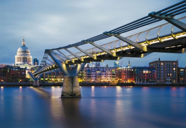 Fototapete MILLENIUM BRIDGE 368x254 cm Brücke in London mit St. Pauls Kathedrale