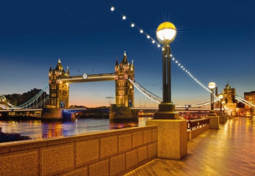 Fototapete TOWERBRIDGE 368x254 cm malerische Brücke in London im Abendlicht, UK