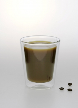 2er Set Design-Thermogläser, 150ml, gradlinig, Kaffee oder Tee, doppelwandiges Borosilikatglas