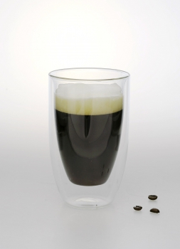 2er Set Design-Thermogläser, 250ml, bauchig, Kaffee oder Tee, doppelwandiges Borosilikatglas