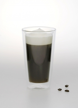 2er Set Design-Thermogläser, 250ml, gradlinig, Kaffee oder Tee, doppelwandiges Borosilikatglas