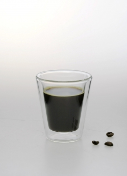 2er Set Design-Thermogläser, 75ml, gradlinig, Espresso, doppelwandiges Borosilikatglas