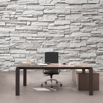 Vlies Fototapete 19 - Noble Grey Stone Wall Steinwand Tapete Steinwand Steinoptik Stein Steine Wand Wall grau