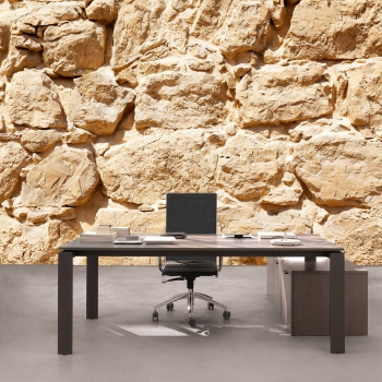 Vlies Fototapete 25 - Rock Stone Wall Steinwand Tapete Steinwand Steinoptik Stein Steine Wand Wall beige