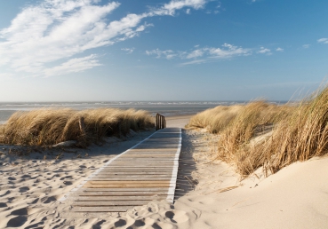 Vlies Fototapete 38 - North Sea Dunes Strand Tapete Strand Meer Nordsee Ostsee Beach Wasser Blau Himmel Sonne Sommer blau