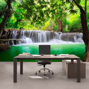 Vlies Fototapete 67 - Deep Forest Waterfalls Natur Tapete Wasserfall B