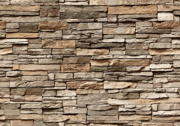 Vlies Fototapete 128 - Asian Stone Wall - braun - anreihbar Steinwand Tapete Steinoptik Stein Steine Wand Wall braun