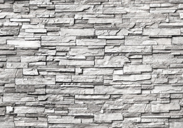 Vlies Fototapete 132 - Noble Stone Wall - grau - anreihbar Steinwand Tapete Steinoptik Stein Wand Wall grau