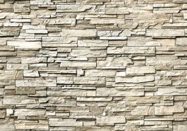 Vlies Fototapete 134 - Noble Stone Wall - beige - anreihbar Steinwand Tapete Steinoptik Stein Wand Wall beige