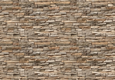 Vlies Fototapete 140 - Asian Stone Wall 2 braun Natur