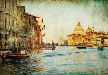 Vlies Fototapete 228 - Venedig Tapete Venedig Kanal Italien Stadt Wasser beige
