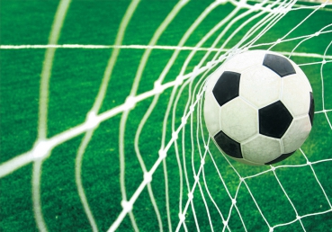 Vlies Fototapete 272 - Fußball Tapete Fussball Netz Wiese grün