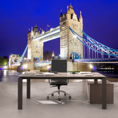 Vlies Fototapete 1221 - London Tapete London Tower Bridge City Miasto Skyline blau