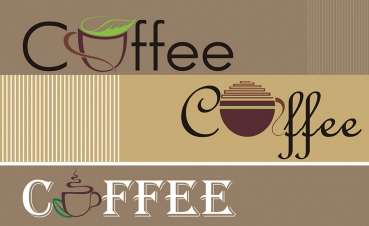 Vlies Fototapete 2063 - Schriftkunst Tapete Schriftzug Kaffee Coffee Tasse braun