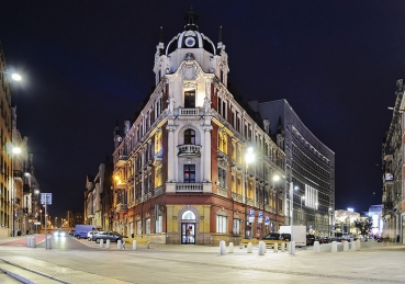 Vlies Fototapete 3392 - Architektur Tapete Gründerzeit, Jugendstil, Nacht natural