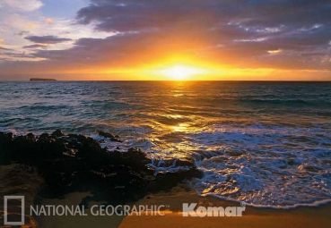 Fototapete National Geographic MAKENA BEACH 184x127 Strand Sonnenuntergang orang