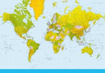 Fototapete MAP WORLD 366x254cm Weltkarte Flaggen Grenzen Landkarte Fahnen Länder