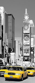 Fototapete NYC TIMES SQUARE, 86x200 legendäre Yellow Cabs USA gelbe Taxi Manhattan