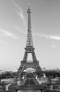 Fototapete EIFFELTURM 115x175 Paris La Tour Eiffel Frankreich s-w Foto