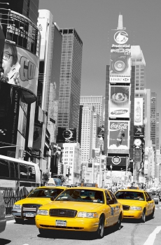 Fototapete TIMES SQUARE 115x175 cm Manhattan Yellow Cabs gelbeTaxis New York NYC