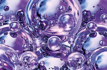 Fototapete PARADIGM SHIFT 175x115 lila Digital Art Kugeln Blasen purple violett Fotokunst