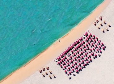 Vliestapete Fototapete SOUTH BEACH, 248x184cm, Vogelperspektive des Strandes von Miami, Florida