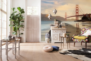 Vliestapete Fototapete GOLDEN GATE, 368x248cm, die Brücke nahe San Francisco, Kalifornien
