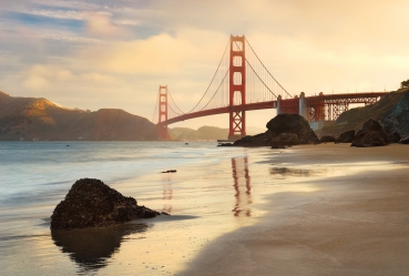 Vliestapete Fototapete GOLDEN GATE, 368x248cm, die Brücke nahe San Francisco, Kalifornien