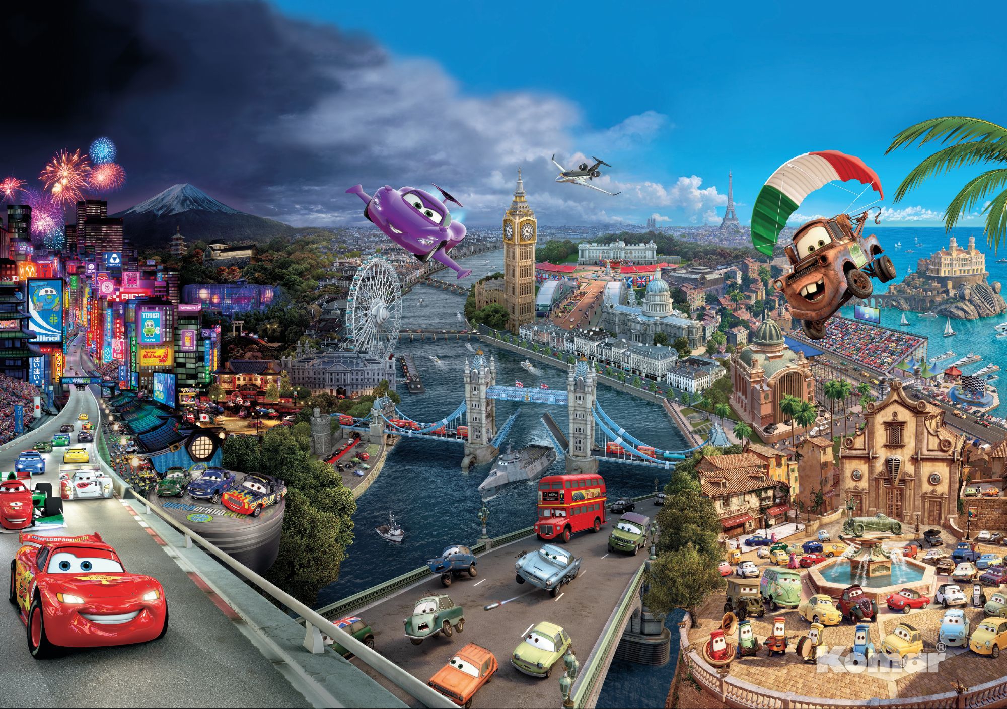 Kiss Fototapeten Zu Besten Preisen Fototapete Kindertapete Cars World 368x254 Disney Cartoon Kinderzimmer Autos Autorennen