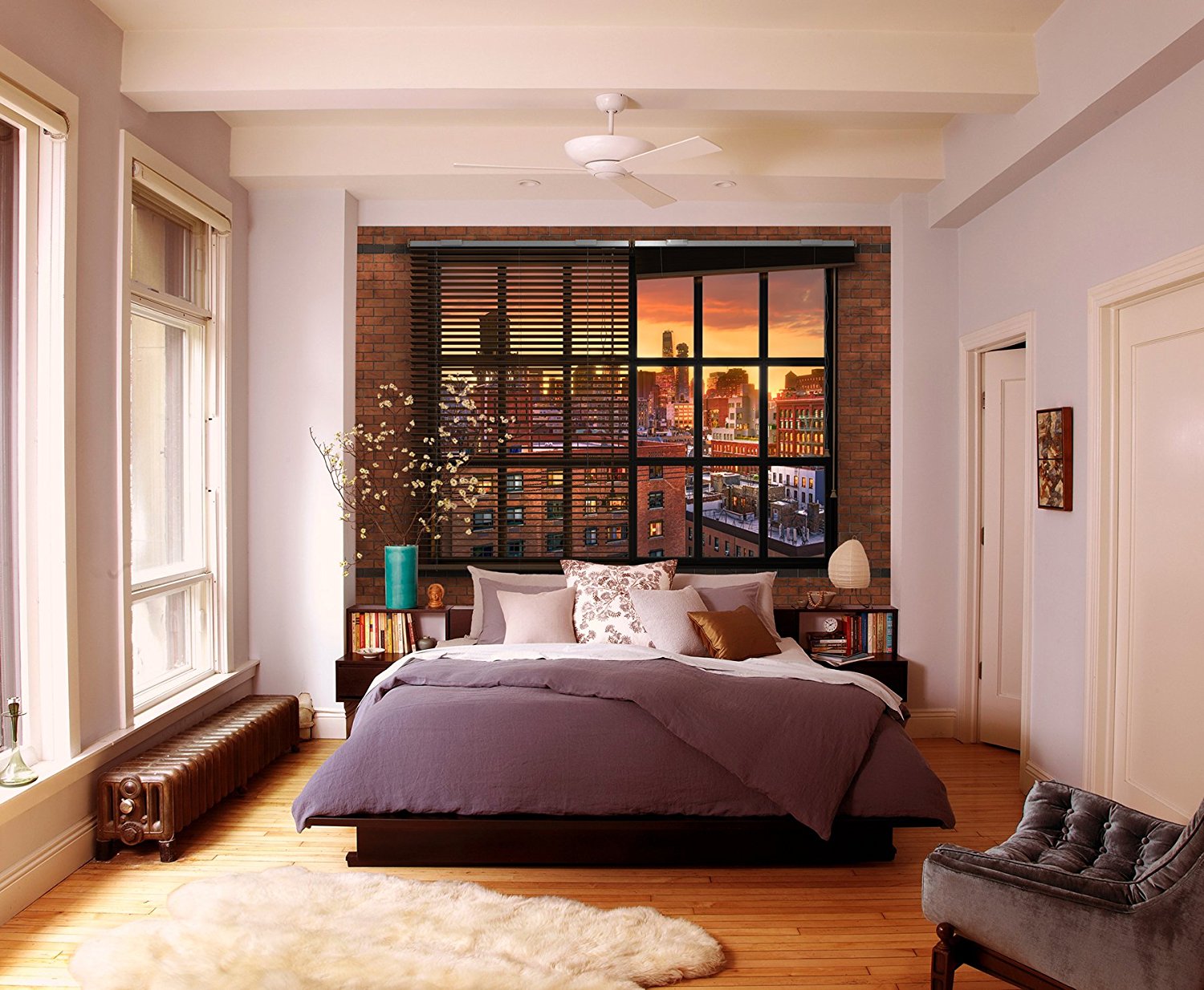 Fototapete Brooklyn Brick 368x254cm Ausblick Aus New Yorker Loft In Brooklyn Flexibler Zuschnitt Machbar