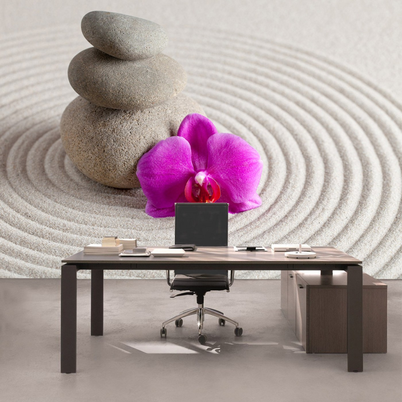 und Fototapeten, 388 Wellness Thermogläser Sand lila - Sand Tapete Steine Orchidee - KiSS!, Fototapete beige Leuchtpflastersteine. no. beige Orchideen