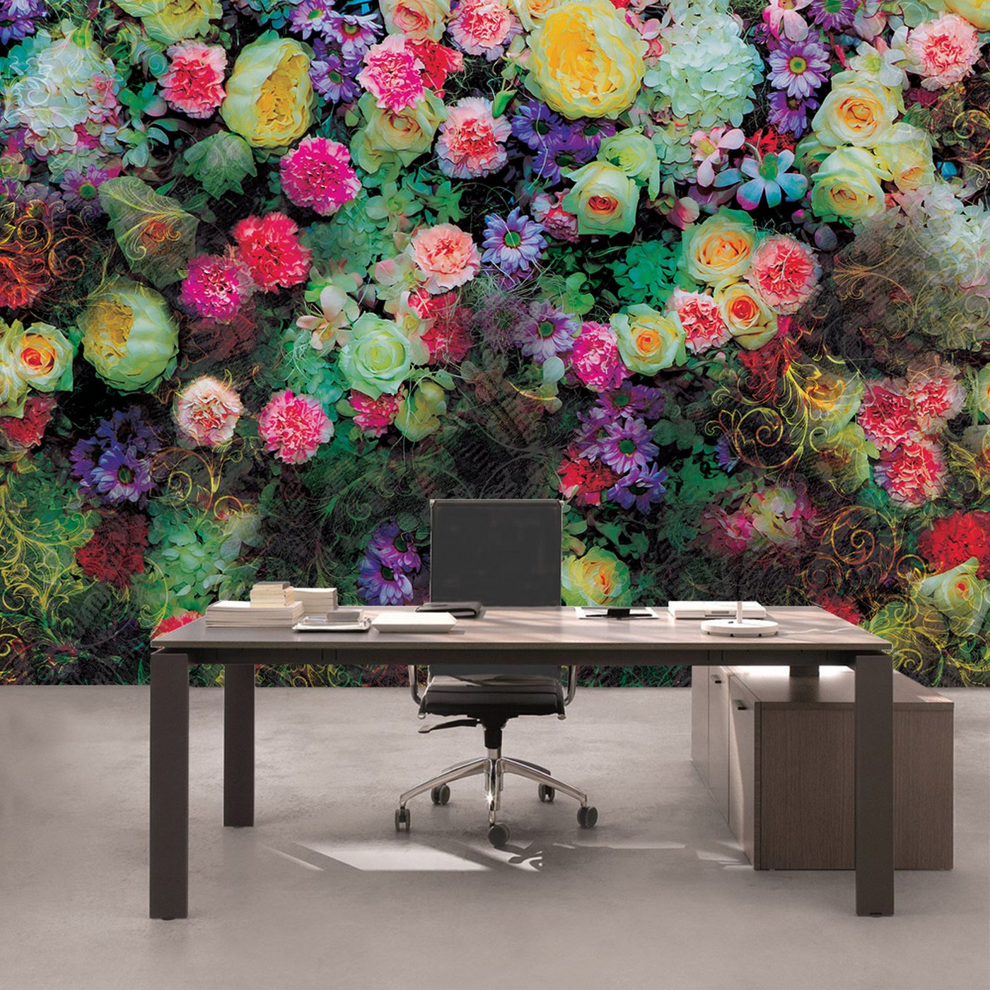 Kiss Fototapeten Thermoglaser Und Leuchtpflastersteine Fototapete No 2035 Vliestapete Blumen Tapete Bl Uuml Ten Bl Auml Tter Ranke Ornamente Sommer Bunt